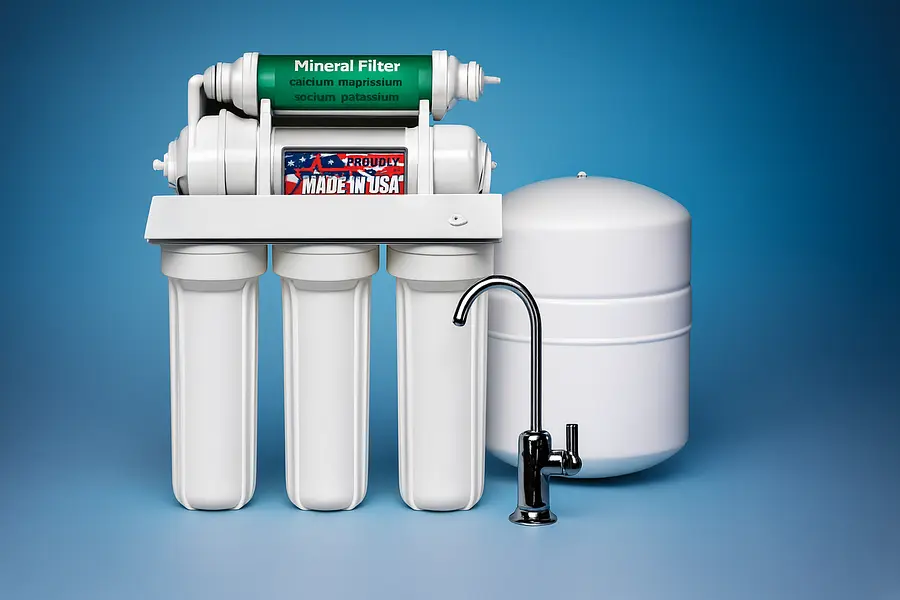 Dolphin six-stage reverse-osmosis drinking-water system with remineralization