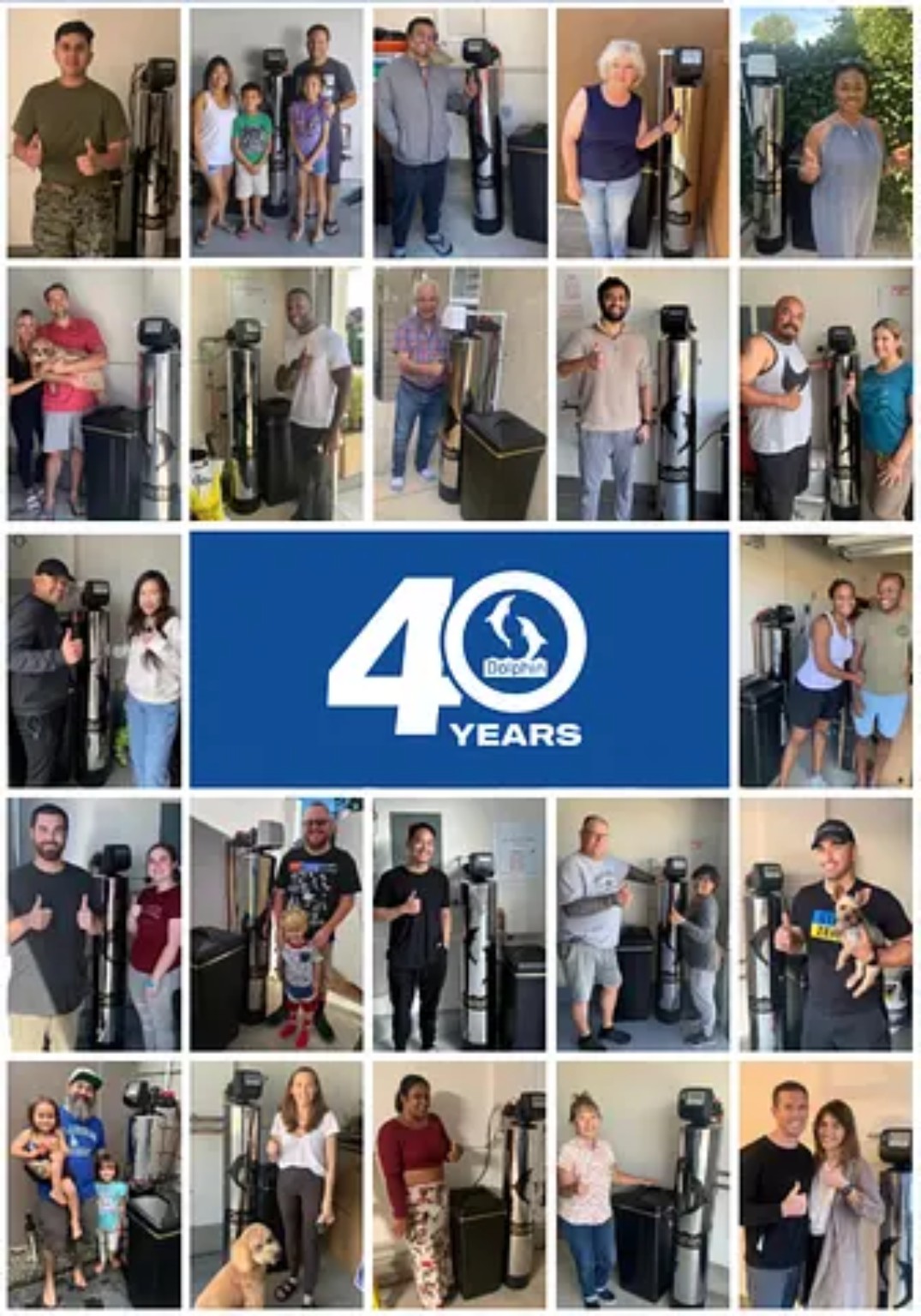 Dolphin customers with their installed whole-home water systems