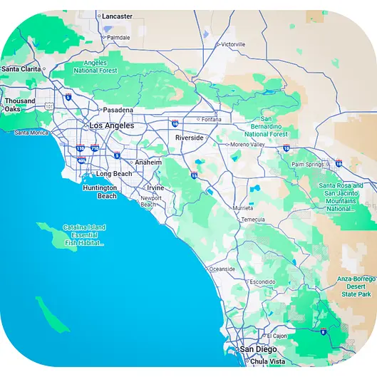 Map of the Southern California service area